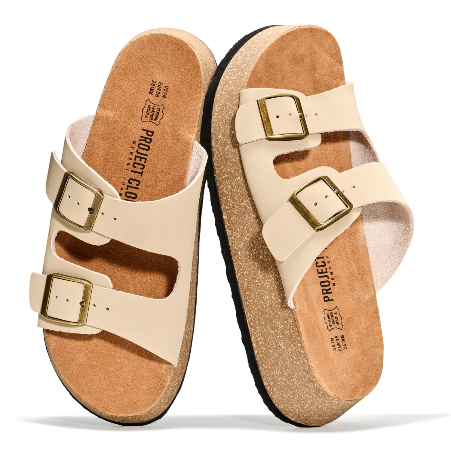 Project Cloud Women's | 100% Genuine Leather Platform Sandals for Women | Plush & Soft Insole | Lightweight | Non-Slip - Barcelona - Project Cloud - Sandals -Shop Project Cloud premium footwear Now!