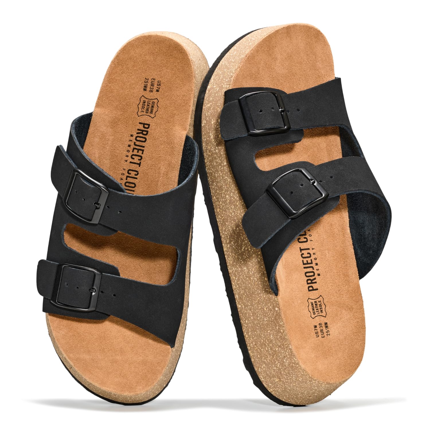 Project Cloud Women's | 100% Genuine Leather Platform Sandals for Women | Plush & Soft Insole | Lightweight | Non-Slip - Barcelona - Project Cloud - Sandals -Shop Project Cloud premium footwear Now!