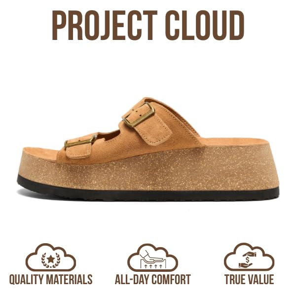 Project Cloud Women's | 100% Genuine Leather Platform Sandals for Women | Plush & Soft Insole | Lightweight | Non-Slip - Barcelona - Project Cloud - Sandals -Shop Project Cloud premium footwear Now!