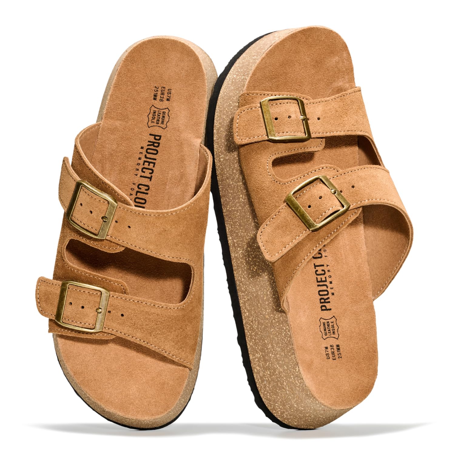 Project Cloud Women's | 100% Genuine Leather Platform Sandals for Women | Plush & Soft Insole | Lightweight | Non-Slip - Barcelona - Project Cloud - Sandals -Shop Project Cloud premium footwear Now!