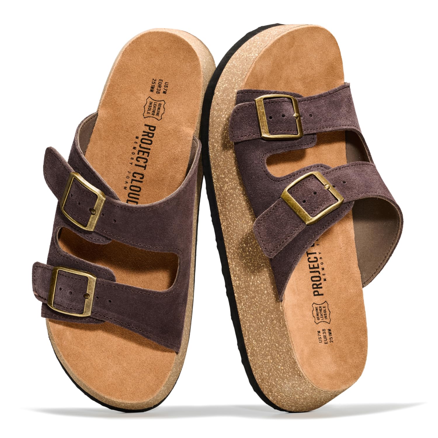 Project Cloud Women's | 100% Genuine Leather Platform Sandals for Women | Plush & Soft Insole | Lightweight | Non-Slip - Barcelona - Project Cloud - Sandals -Shop Project Cloud premium footwear Now!