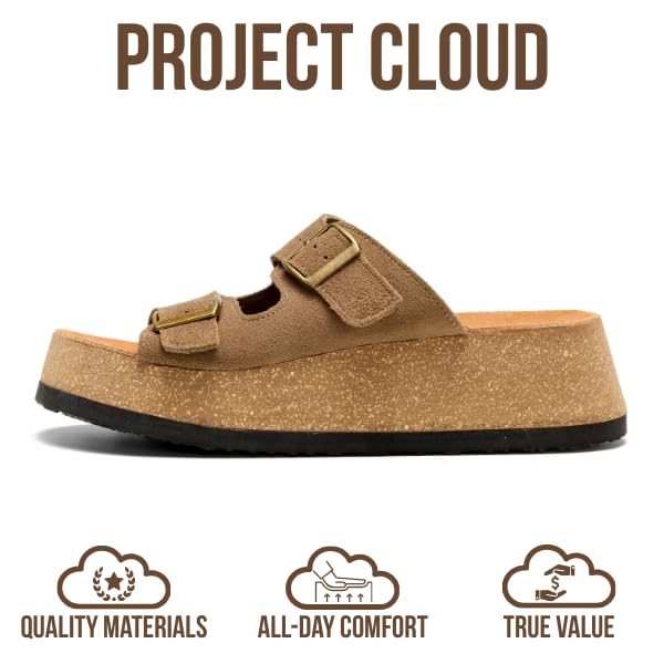 Project Cloud Women's | 100% Genuine Leather Platform Sandals for Women | Plush & Soft Insole | Lightweight | Non-Slip - Barcelona - Project Cloud - Sandals -Shop Project Cloud premium footwear Now!