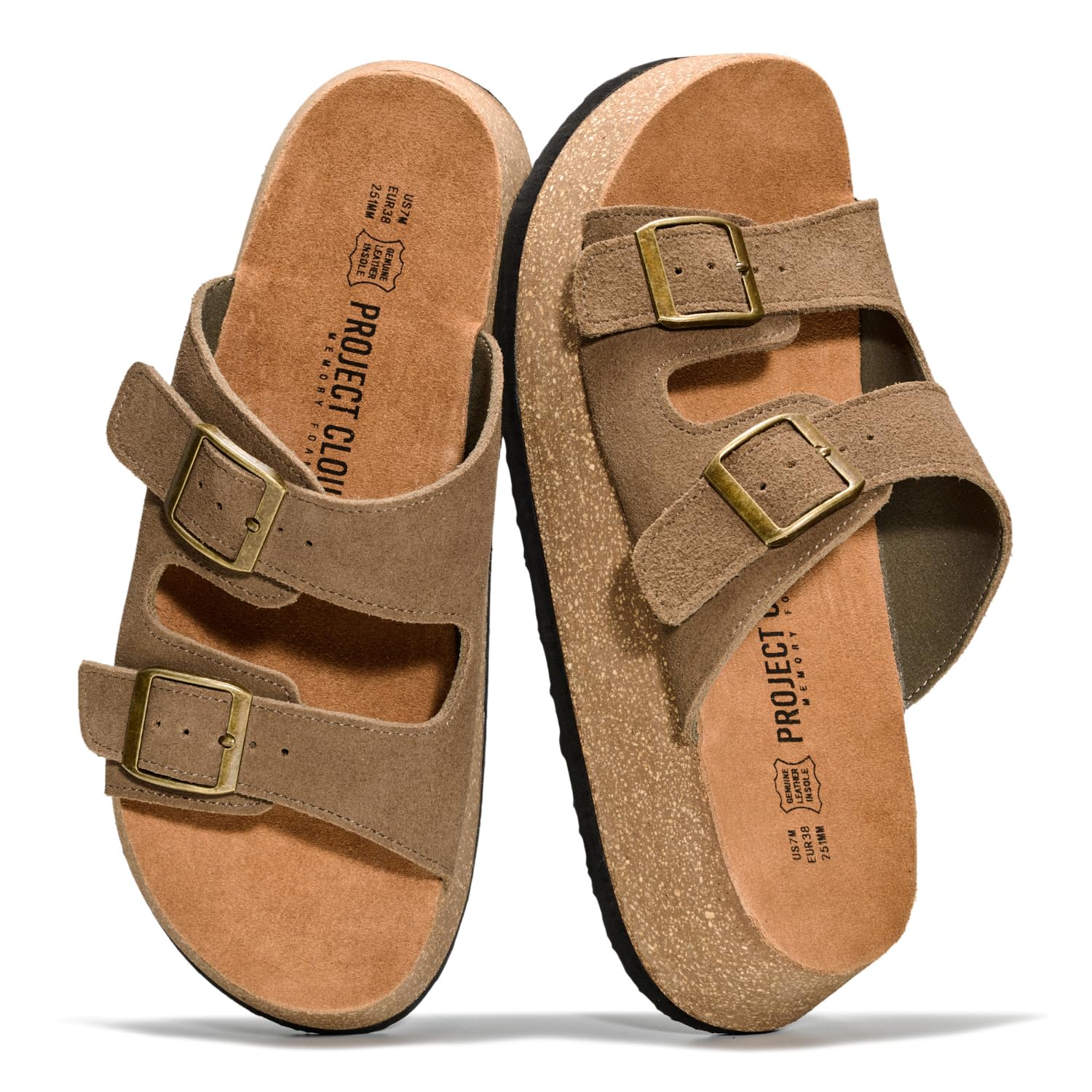 Project Cloud Women's | 100% Genuine Leather Platform Sandals for Women | Plush & Soft Insole | Lightweight | Non-Slip - Barcelona - Project Cloud - Sandals -Shop Project Cloud premium footwear Now!