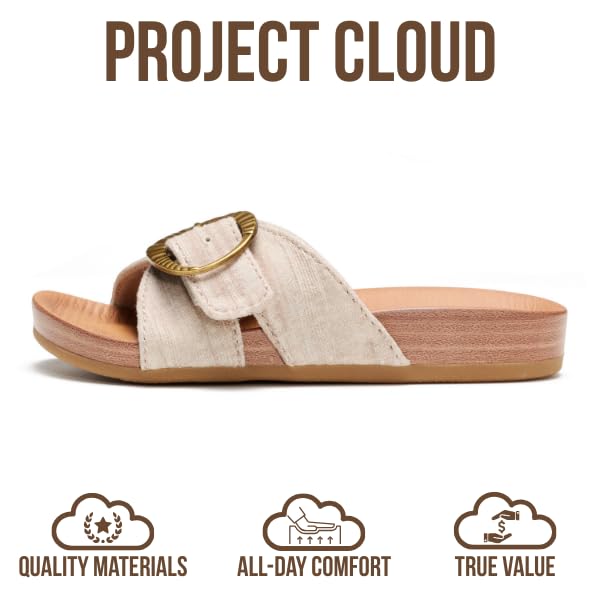 Project Cloud Kids | Eco-Leather Adjustable Buckle Toddler Slides | Plush & Soft Insole | Lightweight | Non-Slip - Beaming Kids - Project Cloud - Sandals -Shop Project Cloud premium footwear Now!