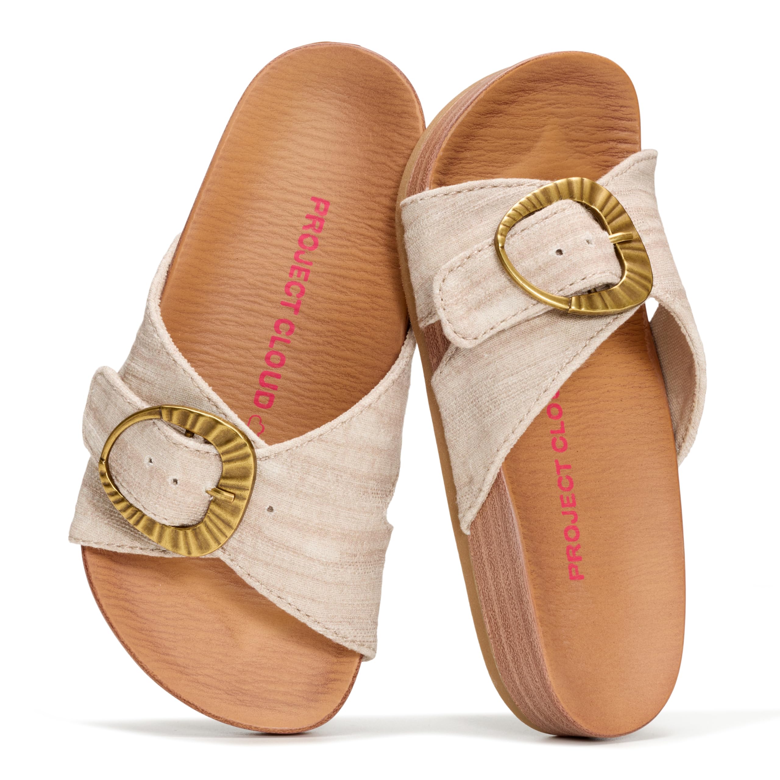 Project Cloud Kids | Eco-Leather Adjustable Buckle Toddler Slides | Plush & Soft Insole | Lightweight | Non-Slip - Beaming Kids - Project Cloud - Sandals -Shop Project Cloud premium footwear Now!