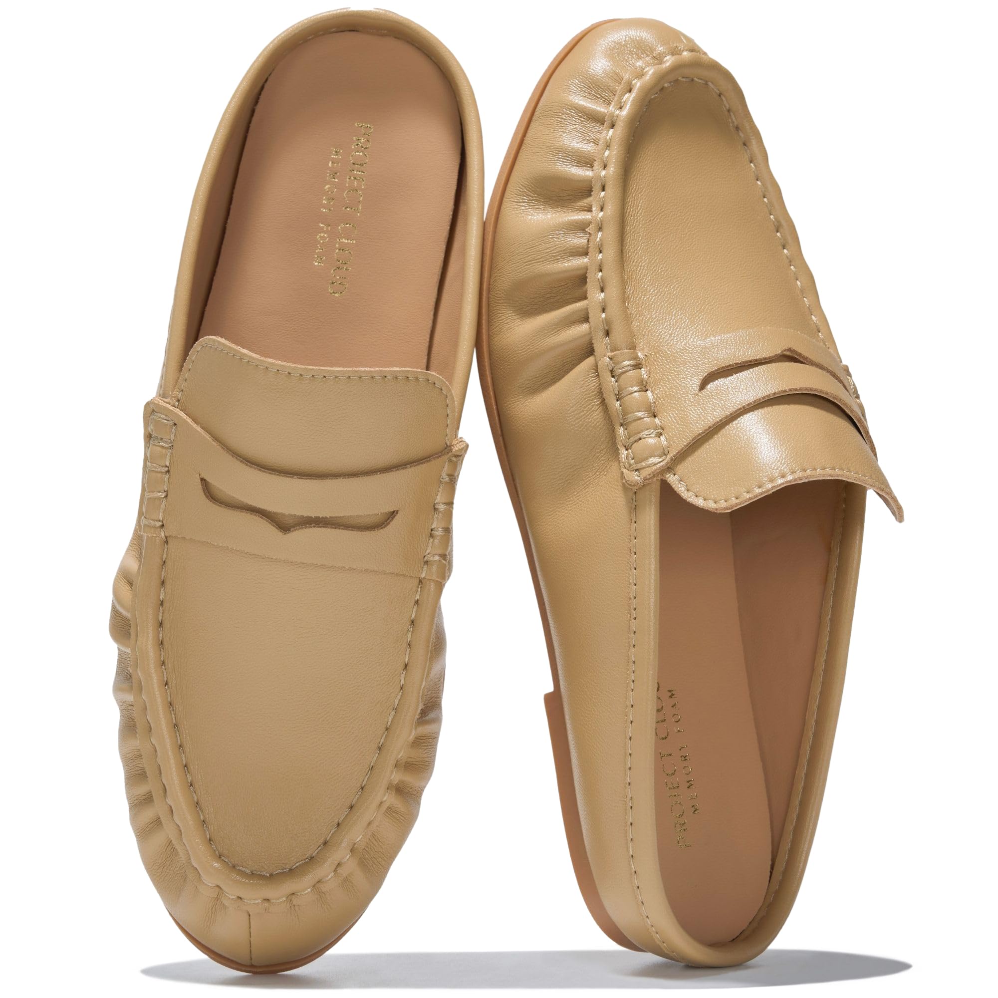 Project Cloud Women's | 100% Genuine Leather Penny Loafers | Memory Foam Insole | Lightweight | Non-Slip - Becker