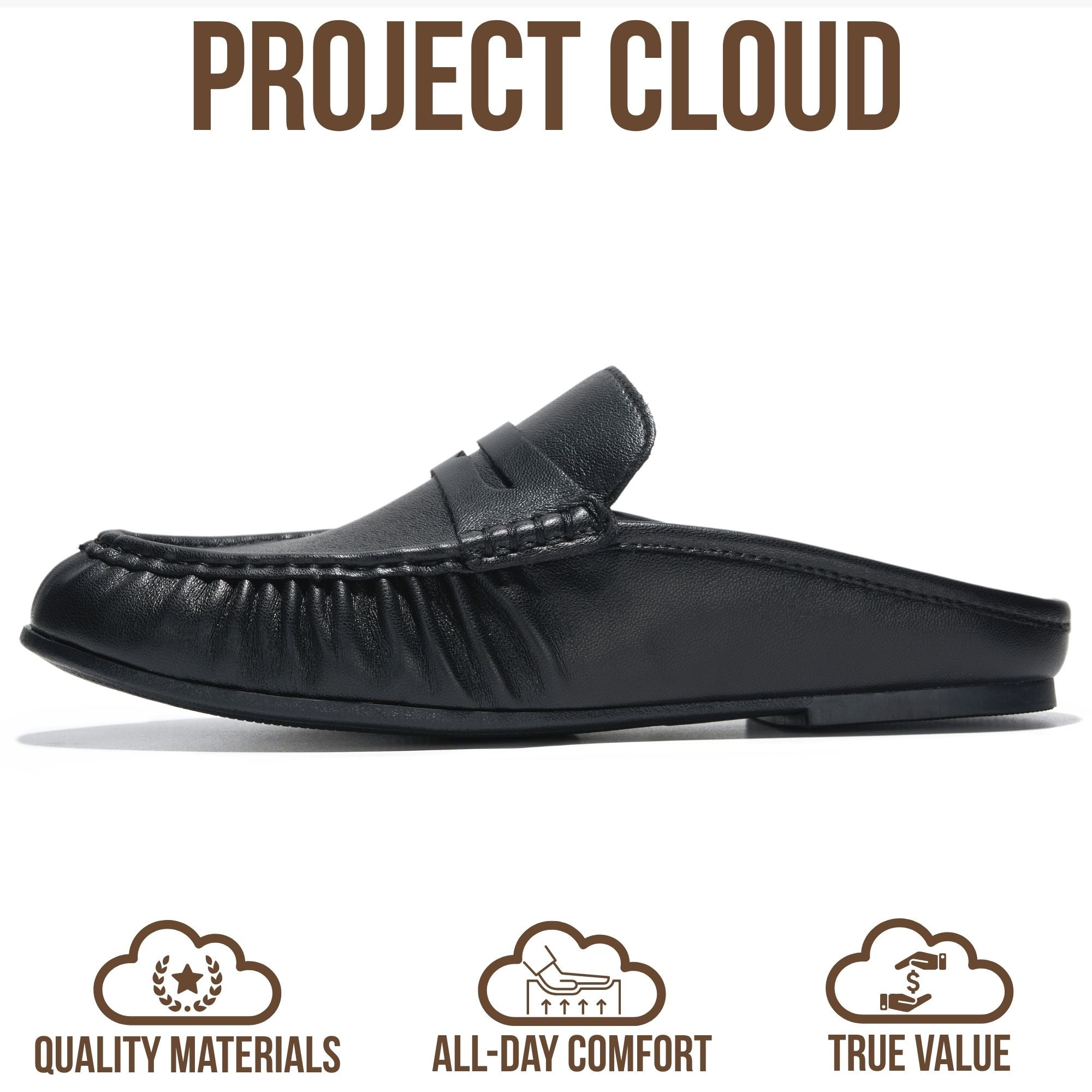 Project Cloud Women's | 100% Genuine Leather Penny Loafers | Memory Foam Insole | Lightweight | Non-Slip - Becker