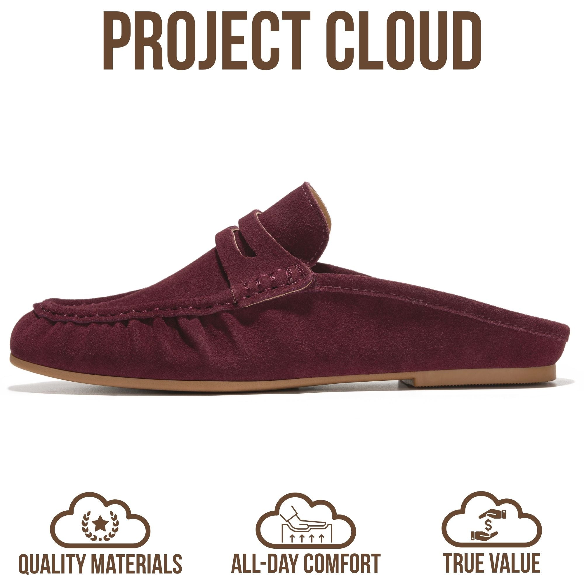 Project Cloud Women's | 100% Genuine Leather Penny Loafers | Memory Foam Insole | Lightweight | Non-Slip - Becker