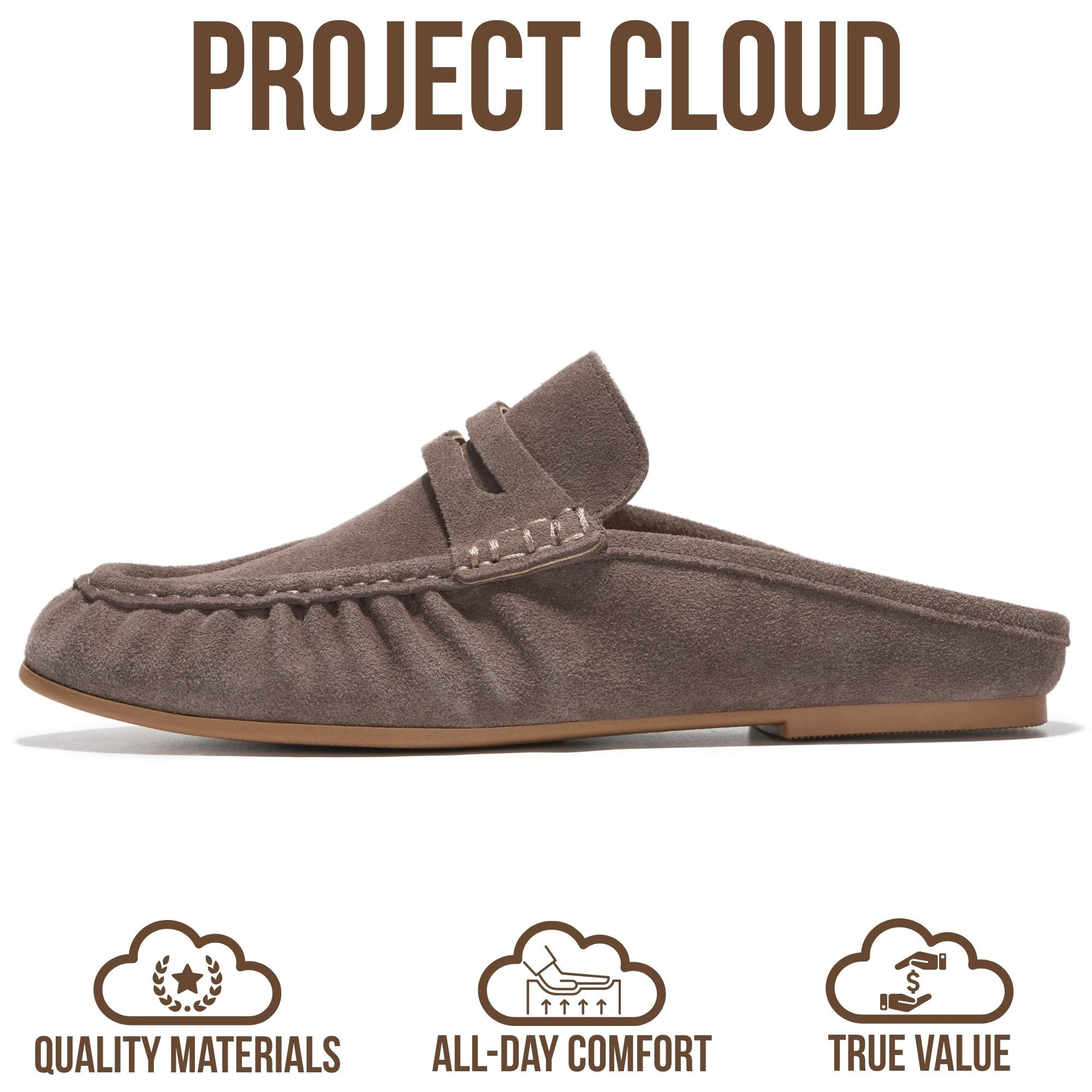 Project Cloud Women's | 100% Genuine Leather Penny Loafers | Memory Foam Insole | Lightweight | Non-Slip - Becker