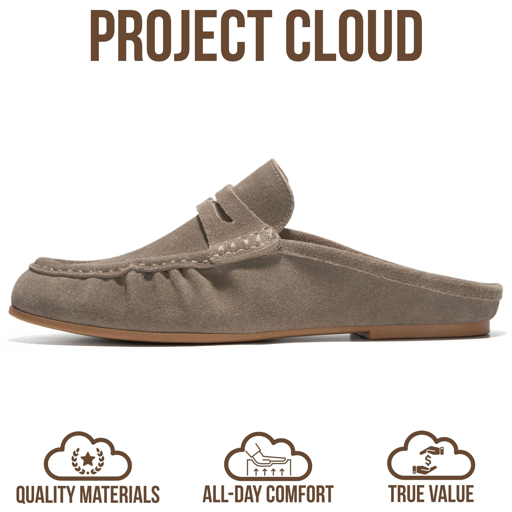 Project Cloud Women's | 100% Genuine Leather Penny Loafers | Memory Foam Insole | Lightweight | Non-Slip - Becker