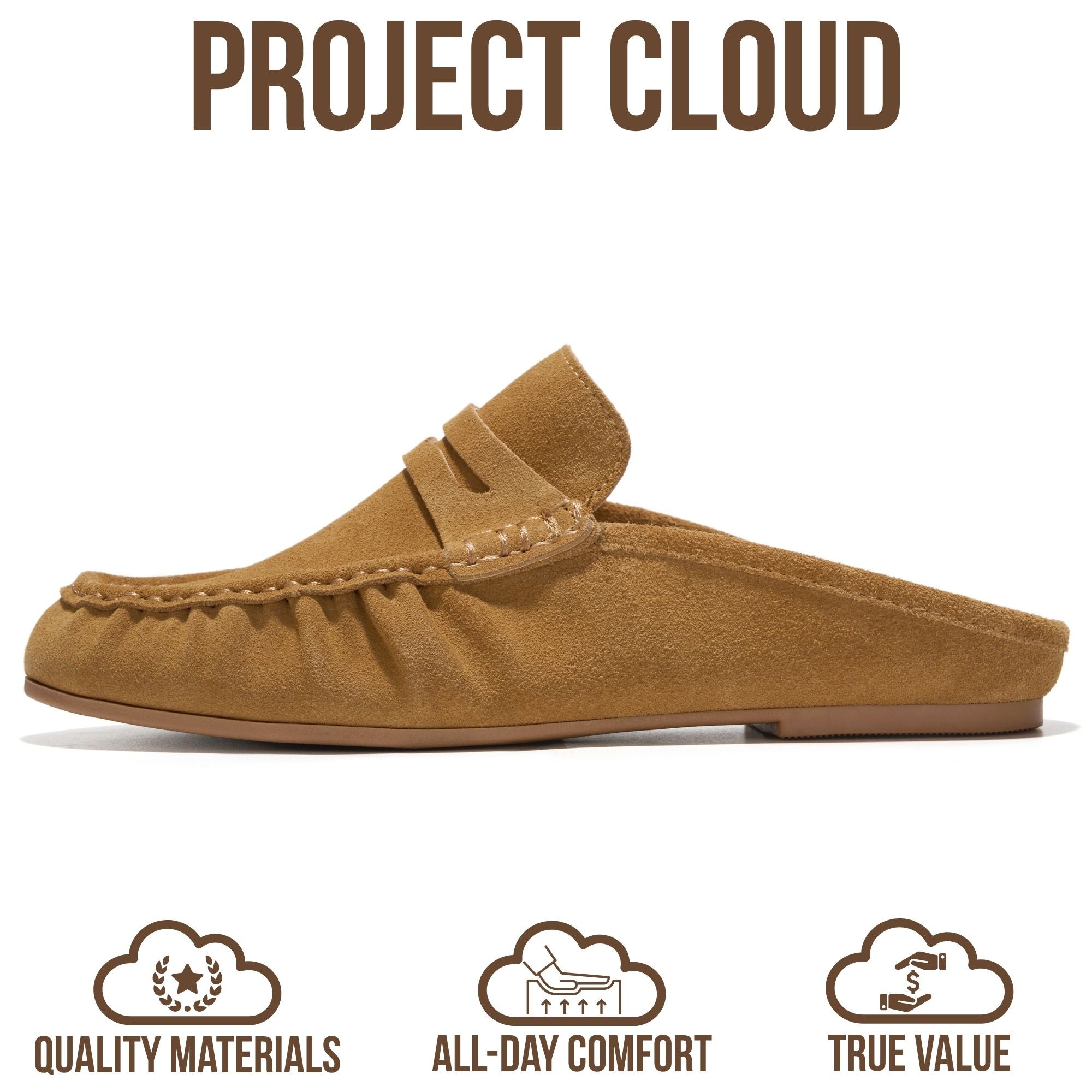 Project Cloud Women's | 100% Genuine Leather Penny Loafers | Memory Foam Insole | Lightweight | Non-Slip - Becker