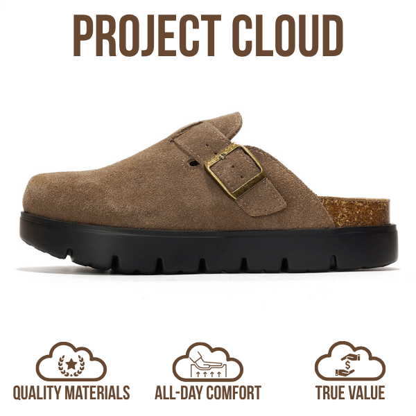 Project Cloud | "Benton Chunky" Women Clogs | Genuine Leather | Arch Support | ProjectPlush | Lightweight | Non-Slip