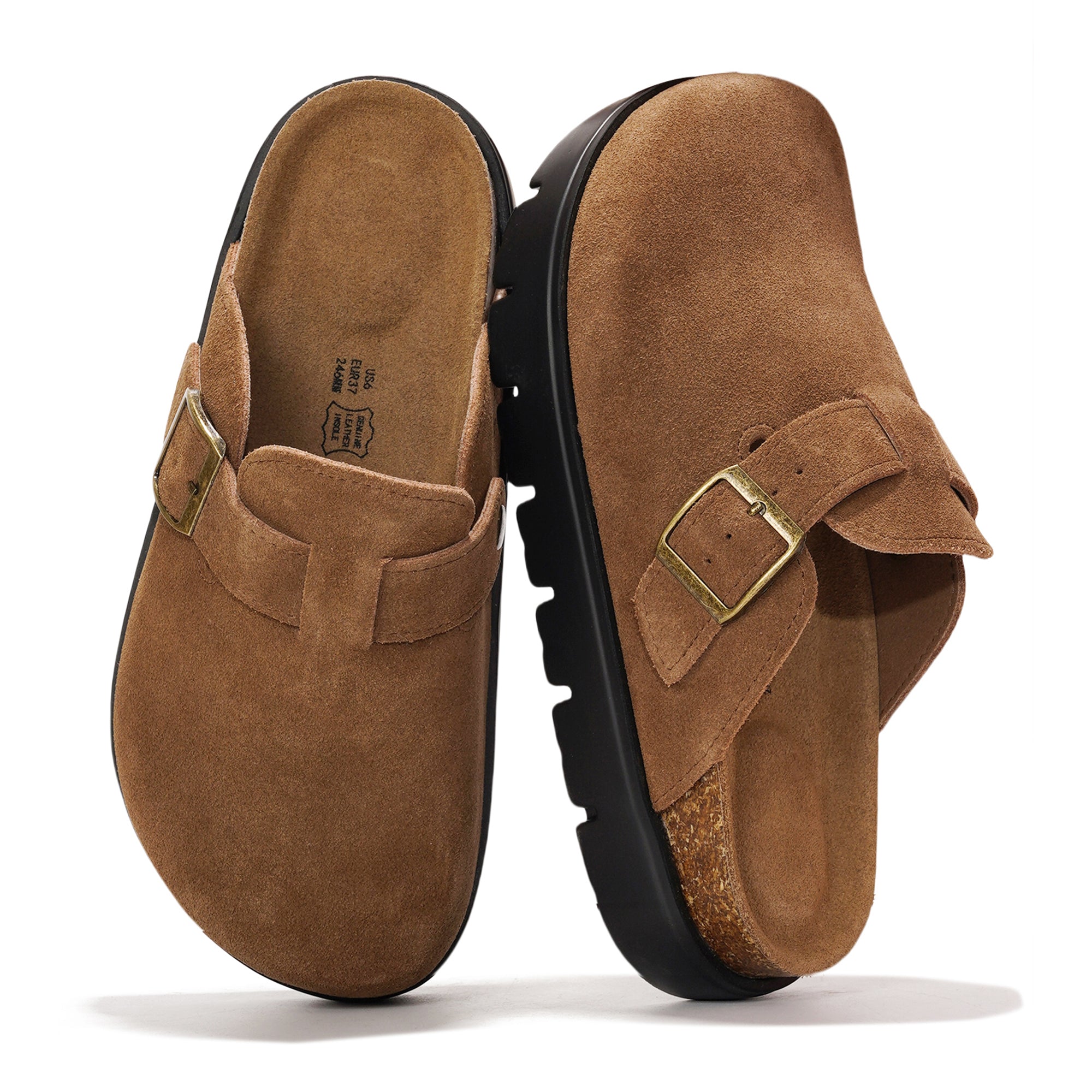 Project Cloud | "Benton Chunky" Women Clogs | Genuine Leather | Arch Support | ProjectPlush | Lightweight | Non-Slip