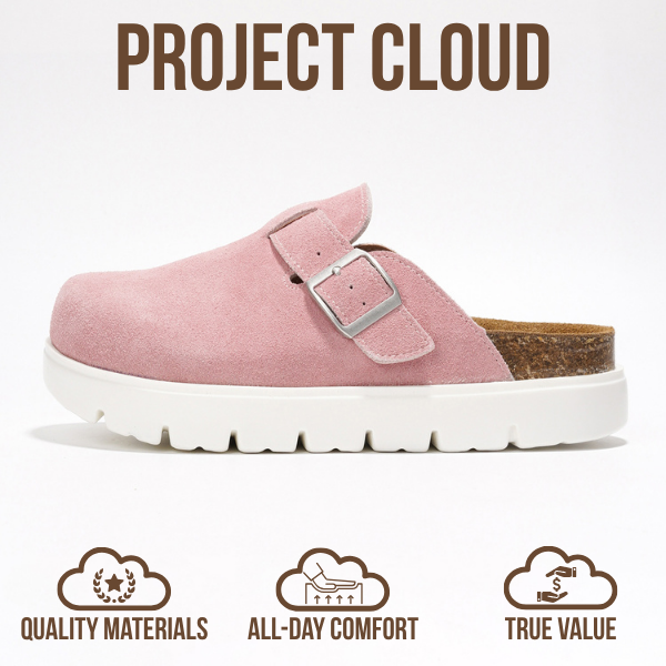 Benton Chunky de Project Cloud: Zuecos de plataforma de cuero para mujer, cómodos 