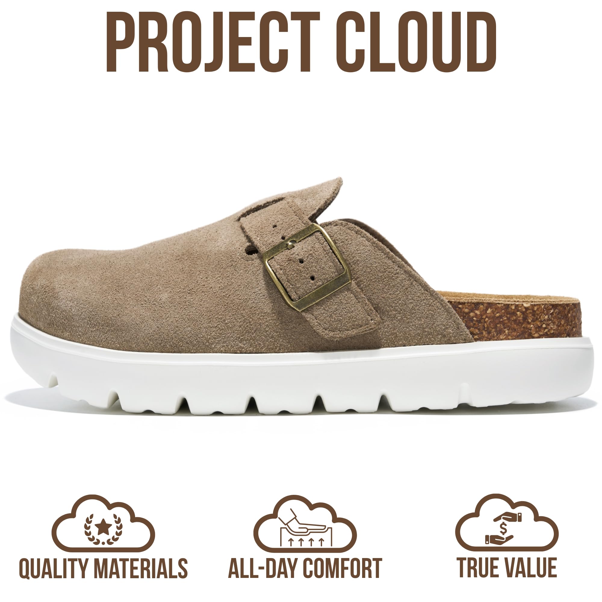 Project Cloud Women's | Genuine Leather Clogs | ProjectPlush | Lightweight | Non-Slip - Benton Chunky - Project Cloud - Clogs -Shop Project Cloud premium footwear Now!