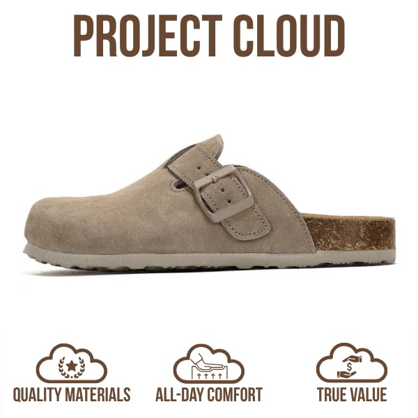 Zuecos de cuero para mujer Benton de Project Cloud: espuma viscoelástica y soporte 