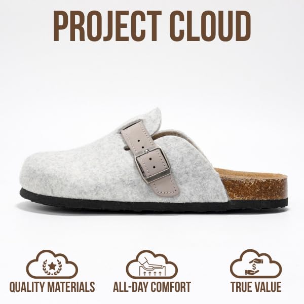 Zuecos de cuero para mujer Benton de Project Cloud: espuma viscoelástica y soporte 