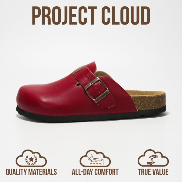 Zuecos de cuero para mujer Benton de Project Cloud: espuma viscoelástica y soporte 