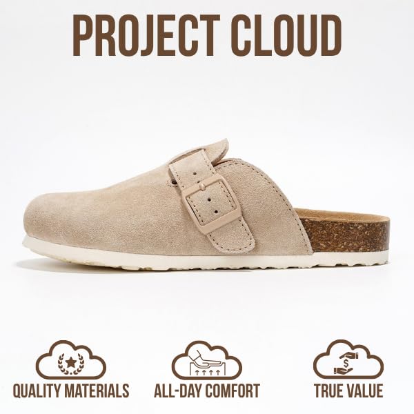 Zuecos de cuero para mujer Benton de Project Cloud: espuma viscoelástica y soporte 