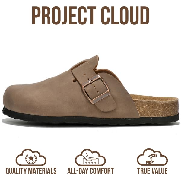 Zuecos de cuero para mujer Benton de Project Cloud: espuma viscoelástica y soporte 