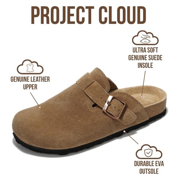 Zuecos de cuero para mujer Benton de Project Cloud: espuma viscoelástica y soporte 