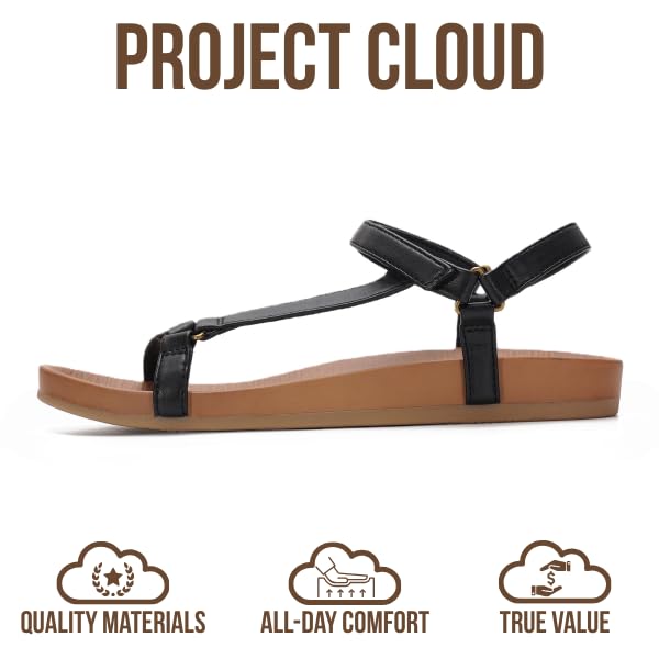 Project Cloud Women's | Platform Sandals Women | Plush and Soft Insole | Lightweight | Non-Slip - Brandy