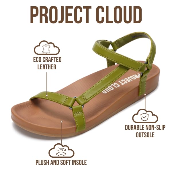 Project Cloud Women's | Platform Sandals Women | Plush and Soft Insole | Lightweight | Non-Slip - Brandy