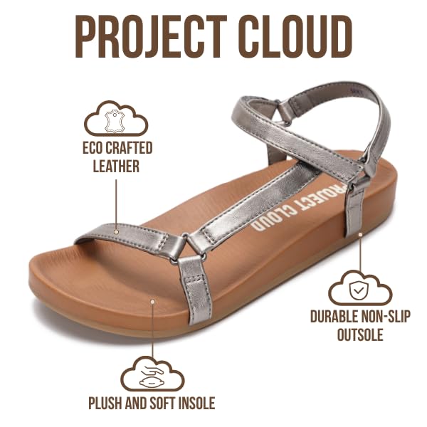 Project Cloud Women's | Platform Sandals Women | Plush and Soft Insole | Lightweight | Non-Slip - Brandy