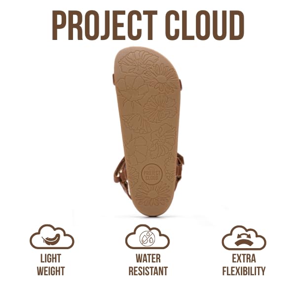 Project Cloud Women's | Platform Sandals Women | Plush and Soft Insole | Lightweight | Non-Slip - Brandy