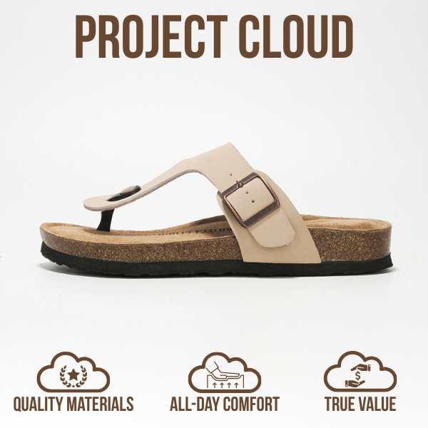 Sandalias de piel Britani de Project Cloud: piel auténtica, espuma viscoelástica 