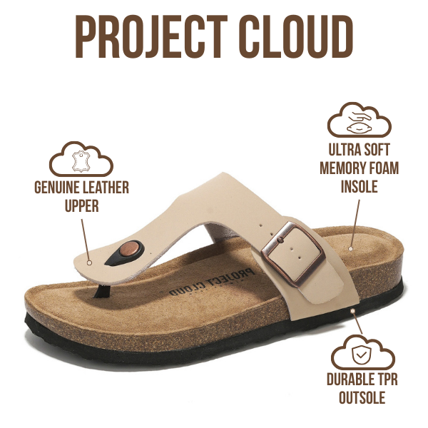 Sandalias de piel Britani de Project Cloud: piel auténtica, espuma viscoelástica 