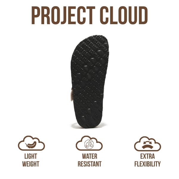 Sandalias de piel Britani de Project Cloud: piel auténtica, espuma viscoelástica 