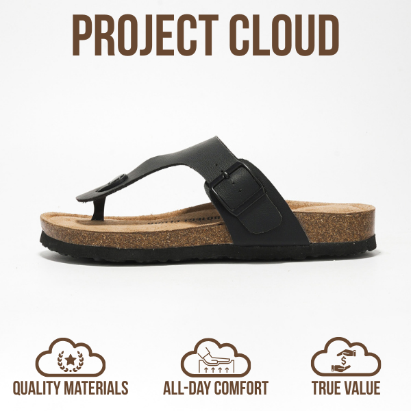 Sandalias de piel Britani de Project Cloud: piel auténtica, espuma viscoelástica 
