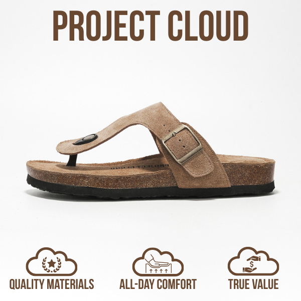 Sandalias de piel Britani de Project Cloud: piel auténtica, espuma viscoelástica 