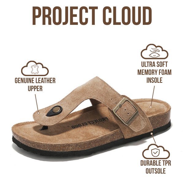 Sandalias de piel Britani de Project Cloud: piel auténtica, espuma viscoelástica 