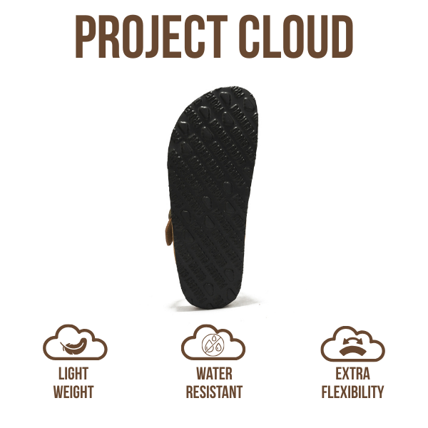 Sandalias de piel Britani de Project Cloud: piel auténtica, espuma viscoelástica 