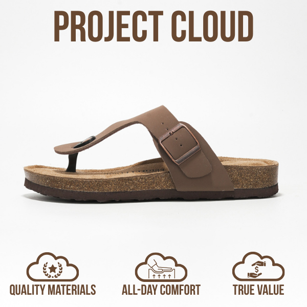 Sandalias de piel Britani de Project Cloud: piel auténtica, espuma viscoelástica 