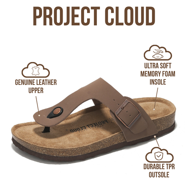 Sandalias de piel Britani de Project Cloud: piel auténtica, espuma viscoelástica 