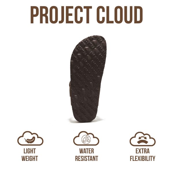 Sandalias de piel Britani de Project Cloud: piel auténtica, espuma viscoelástica 
