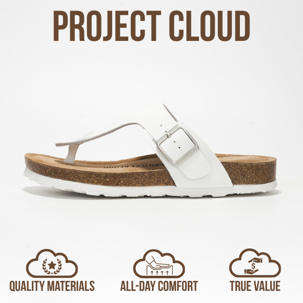 Sandalias de piel Britani de Project Cloud: piel auténtica, espuma viscoelástica 