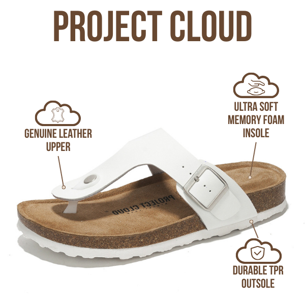 Sandalias de piel Britani de Project Cloud: piel auténtica, espuma viscoelástica 