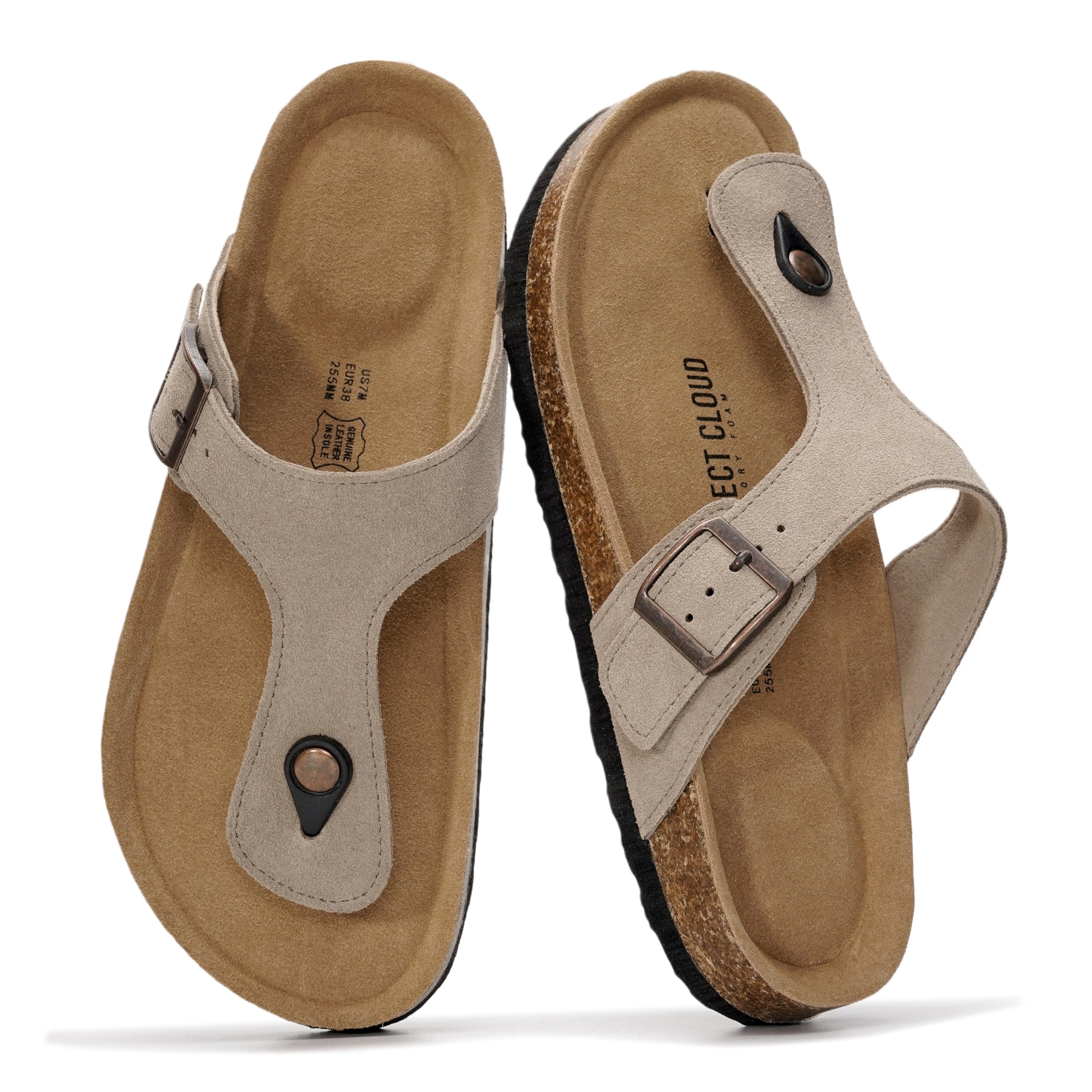 Project Cloud Women's | 100% Genuine Leather Thong Sandals | Water Resistant | Lightweight | Non-Slip - Britani