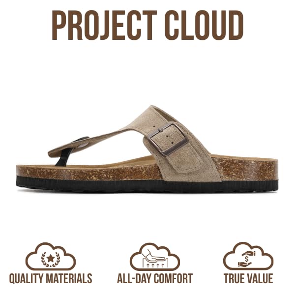 Project Cloud Women's | 100% Genuine Leather Thong Sandals | Water Resistant | Lightweight | Non-Slip - Britani