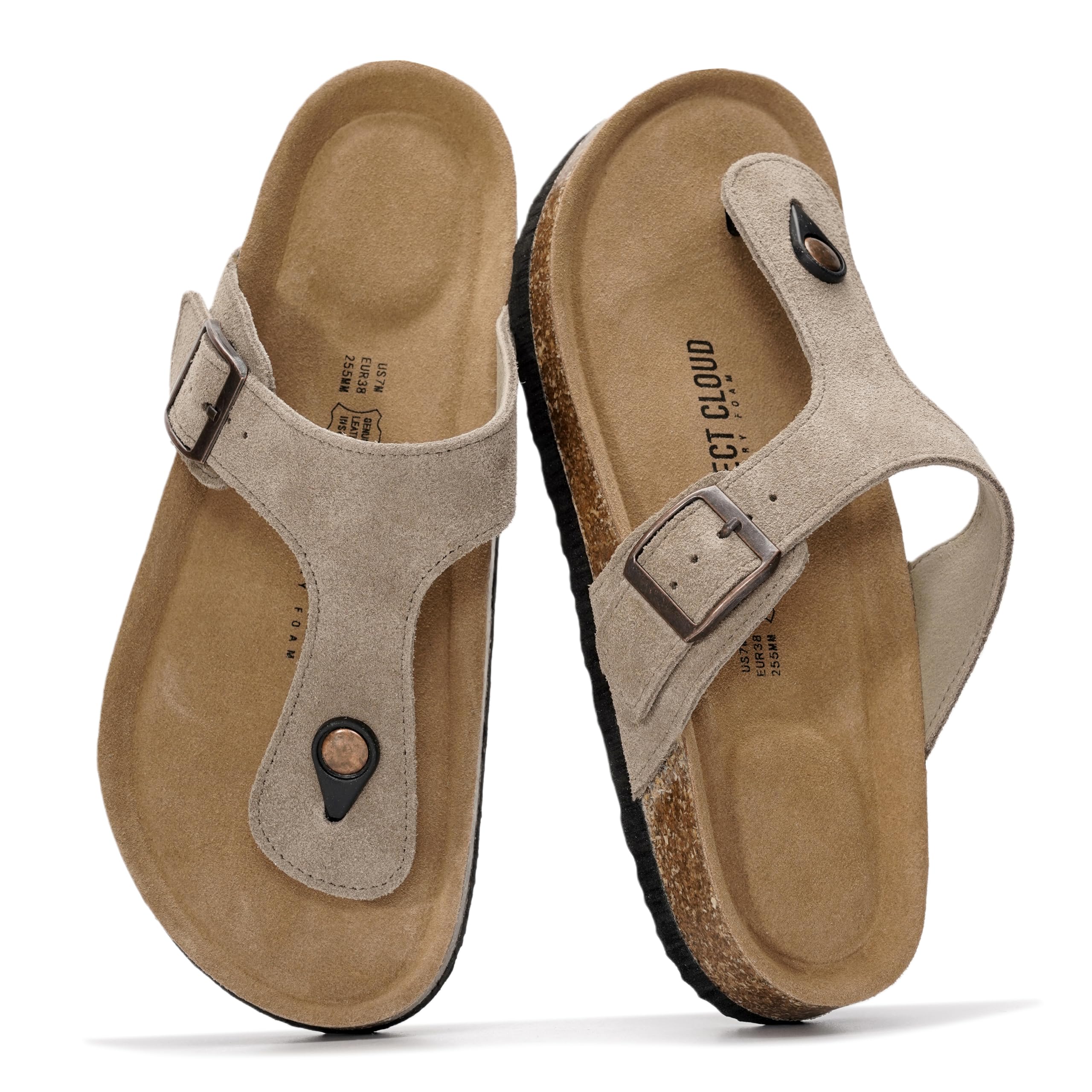Project Cloud Women's | 100% Genuine Leather Thong Sandals | Water Resistant | Lightweight | Non-Slip - Britani