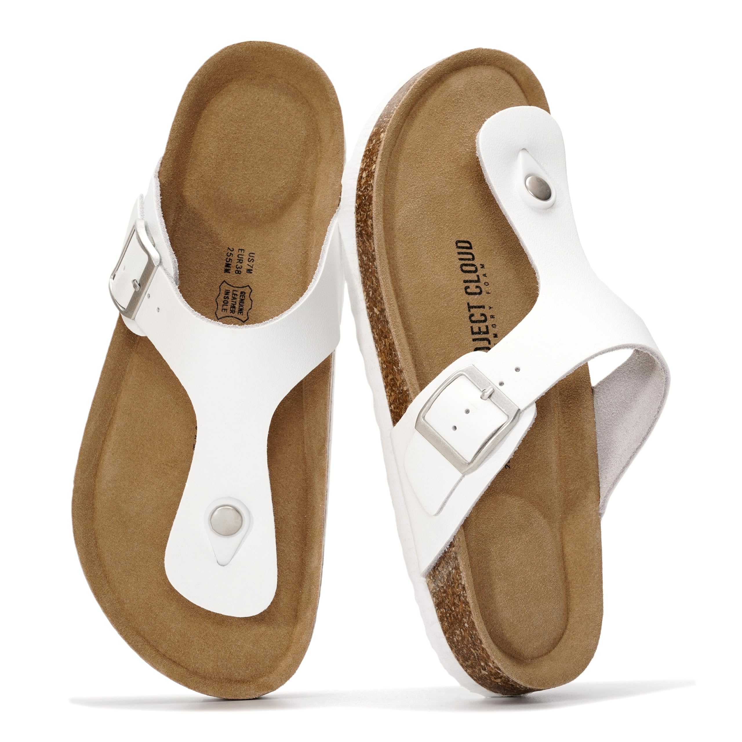 Project Cloud Women's | 100% Genuine Leather Thong Sandals | Water Resistant | Lightweight | Non-Slip - Britani