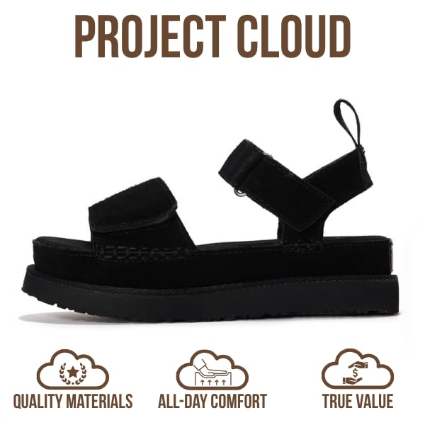 Project Cloud | "Bronzestar" Platform Sandals | Genuine Leather | Memory Foam | Lightweight | Non-Slip