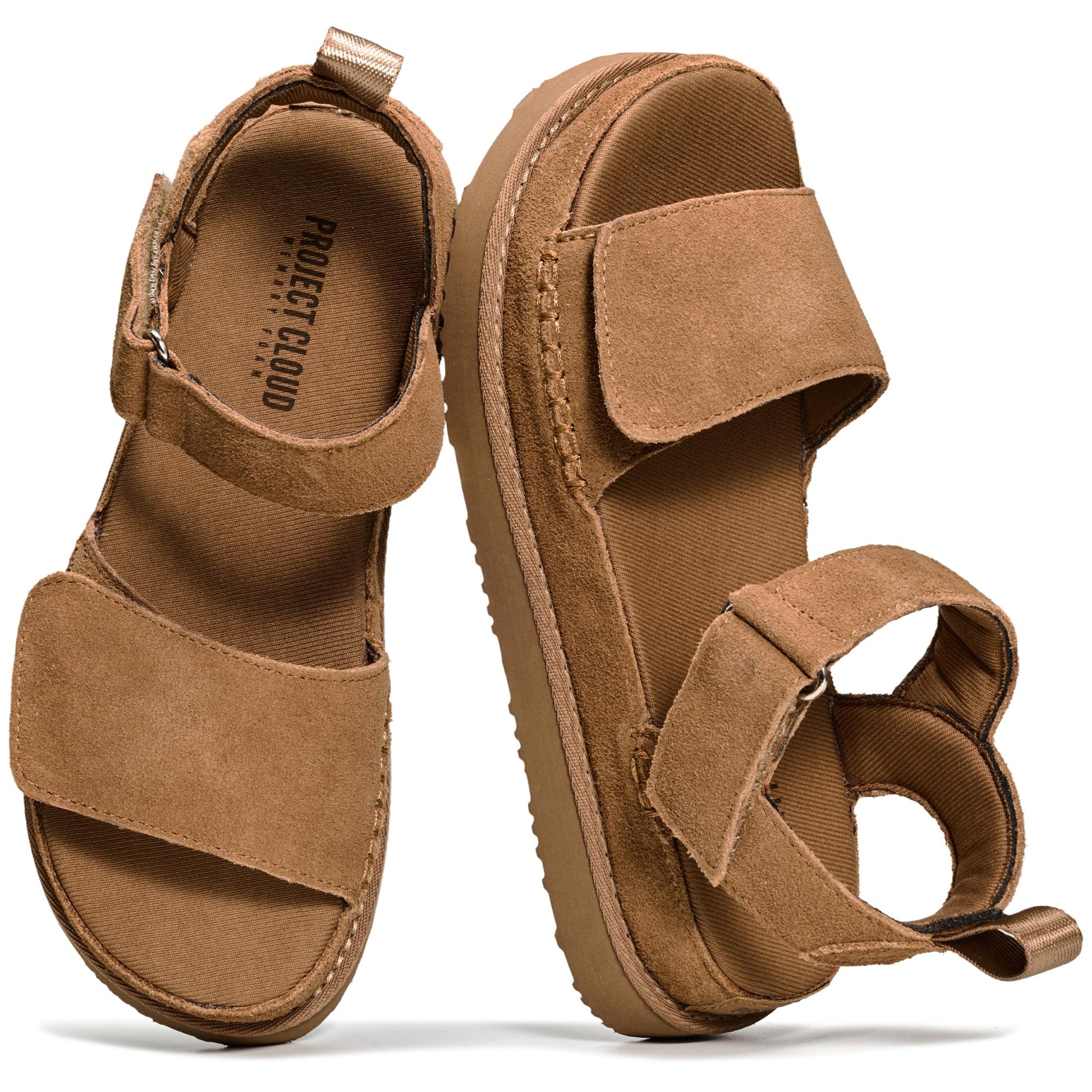 Project Cloud Women's | Genuine Leather Platform Sandals | Memory Foam | Lightweight | Non-Slip - Bronzestar - Project Cloud - Sandals -Shop Project Cloud premium footwear Now!