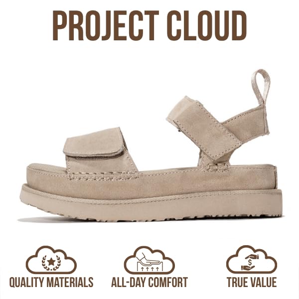 Project Cloud | "Bronzestar" Platform Sandals | Genuine Leather | Memory Foam | Lightweight | Non-Slip