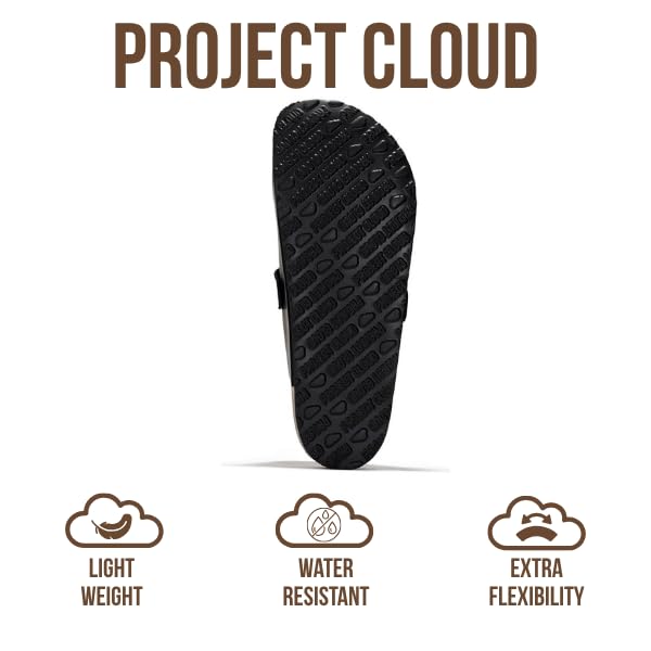 Project Cloud | "Brooklyn" 100% Genuine Full Grain Leather Slippers for Men | Memory Foam | Non-Slip