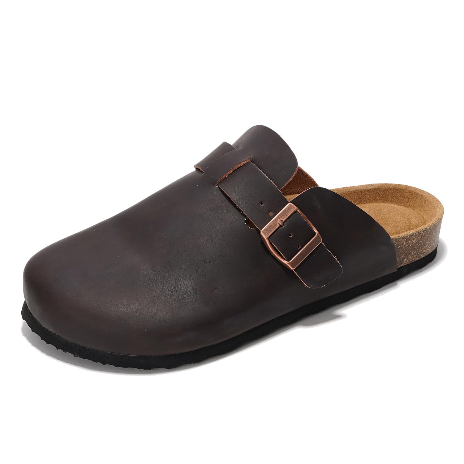 Project Cloud | "Brooklyn" 100% Genuine Full Grain Leather Slippers for Men | Memory Foam | Non-Slip